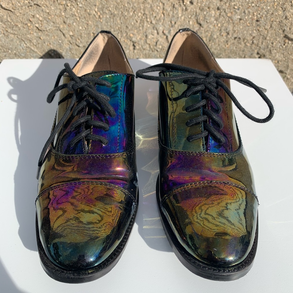 Purple Chrome Steve Madden Oxfords